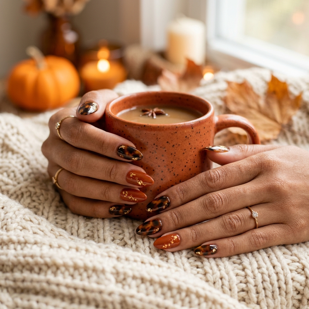 Fall Season Cozy Nail Art